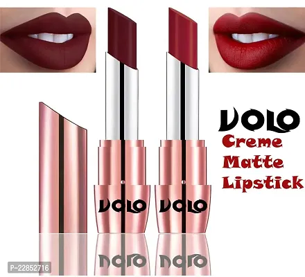 Volo Perfect Creamy with Matte Lipsticks Combo, Lip Gifts to love (Maroon, Red)