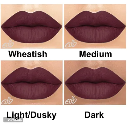 EOD? Elite Collection Long Lasting Waterproof 100% Vegan Made in India Matte Liquid Lipstick Combo of 2 Lip Gloss(Chocolate Brown, Maroon)-thumb5