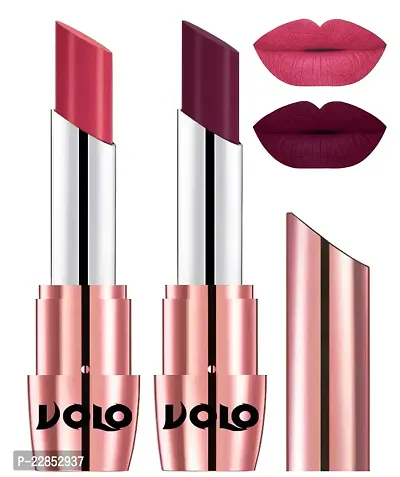 Volo Perfect Creamy with Matte Lipsticks Combo, Lip Gifts to love (Pink, Wine)