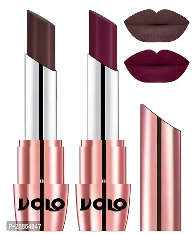 Volo Perfect Creamy with Matte Lipsticks Combo, Lip Gifts to love (Chocolate, Wine)