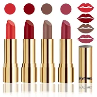 Rythmx Professional Timeless 4 Colors Collection Velvet Touch Matte Lipstick Long Stay on Lips(Orange, Reddish Maroon, Brown, Dark Pink)-thumb1