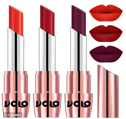 Volo Perfect Creamy with Matte Lipsticks Combo, Lip Gifts to love(Coral, Tomato Red, Wine)