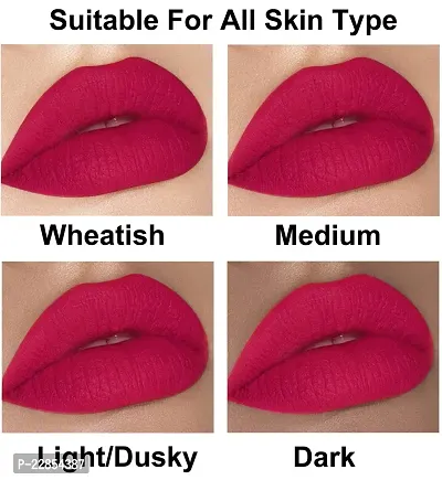 EOD? Soft Matte Kiss Proof Vegan Made in India Liquid Lipstick Long Wearing Set of 2 Lip Gloss(Maroon, Dark Pink)-thumb3