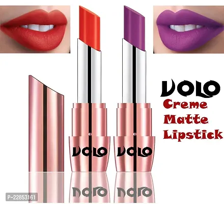 Volo Perfect Creamy with Matte Lipsticks Combo, Lip Gifts to love (Coral, Purple)