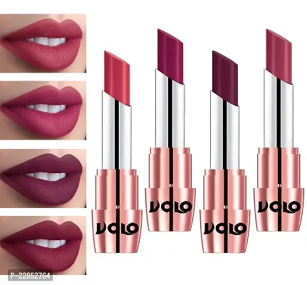 Volo Perfect Creamy with Matte Lipsticks Combo, No more dry lips(Pink, Magenta, Wine, Rose Pink)-thumb2