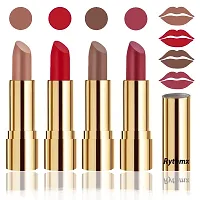 Rythmx Professional Timeless 4 Colors Collection Velvet Touch Matte Lipstick Long Stay on Lips(Peaches Nude, Blood Red, Brown, Dark Pink)-thumb1