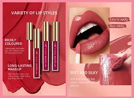 VOZO Vibrant Matte Liquid Lipstick - Long-Lasting  Smudge-Proof (Wine, Maroon, Red, Passion Pink) 16ml-thumb1