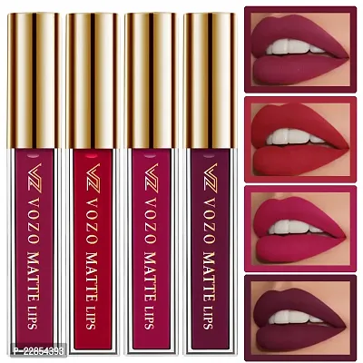 VOZO Vibrant Matte Liquid Lipstick - Long-Lasting  Smudge-Proof (Dark Magenta, Red, Magenta, Purplish Wine) 16ml