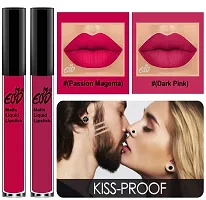 EOD? Elite Collection Long Lasting Waterproof 100% Vegan Made in India Matte Liquid Lipstick Combo of 2 Lip Gloss(Passion Magenta, Dark Pink)-thumb2