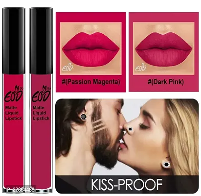 EOD? Elite Collection Long Lasting Waterproof 100% Vegan Made in India Matte Liquid Lipstick Combo of 2 Lip Gloss(Passion Magenta, Dark Pink)-thumb3