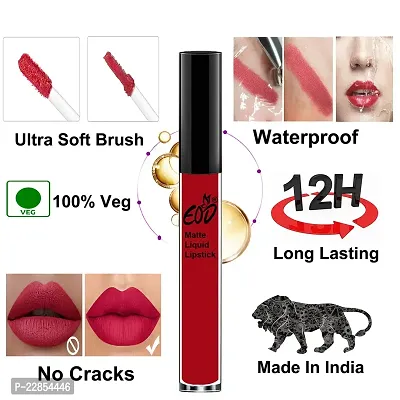 EOD? Elite Collection Long Lasting Waterproof 100% Vegan Made in India Matte Liquid Lipstick Combo of 2 Lip Gloss(Chocolate Brown, Maroon)-thumb3