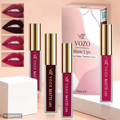 VOZO Luxurious Matte Liquid Lipstick - Ultra Pigmented  Hydrating Formula (Dark Magenta, Wine, Magenta, Passion Magenta) 16ml