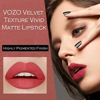 VOZO Seductive Matte Liquid Lipstick - Transfer-Proof  Kissable (Wine, Red, Passion Pink, Magenta) 16ml-thumb2