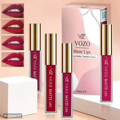 VOZO Sculpt and Define with Matte Liquid Lipstick - Precision Applicator (Dark Magenta, Red, Magenta, Passion Magenta) 16ml