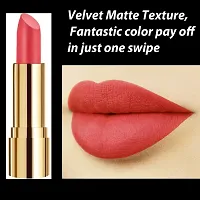 Rythmx Professional Timeless 4 Colors Collection Velvet Touch Matte Lipstick Long Stay on Lips(Peaches Nude, Blood Red, Carrot Red, Brown Nude)-thumb3