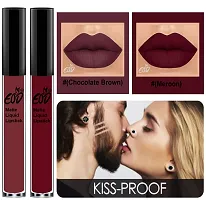 EOD? Elite Collection Long Lasting Waterproof 100% Vegan Made in India Matte Liquid Lipstick Combo of 2 Lip Gloss(Chocolate Brown, Maroon)-thumb1