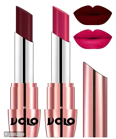 Volo Perfect Creamy with Matte Lipsticks Combo, Lip Gifts to love (Maroon, Passion Pink)