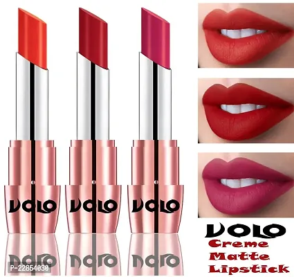 Volo Perfect Creamy with Matte Lipsticks Combo, Lip Gifts to love(Coral, Tomato Red, Passion Pink)