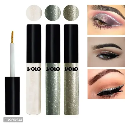 Volo WATERPROOF GLITTER EYE LINER (White, Entick Silver, Light Copper)-thumb2