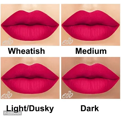 EOD? Elite Collection Long Lasting Waterproof 100% Vegan Made in India Matte Liquid Lipstick Combo of 2 Lip Gloss(Passion Magenta, Chocolate Brown)-thumb4