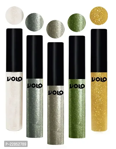Volo WATERPROOF GLITTER EYE LINER (White, Entick Silver, Olive Green)-thumb4