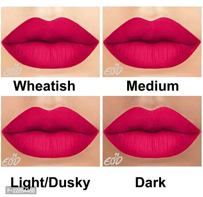 EOD? Elite Collection Long Lasting Waterproof 100% Vegan Made in India Matte Liquid Lipstick Combo of 2 Lip Gloss(Passion Magenta, Dark Pink)-thumb5