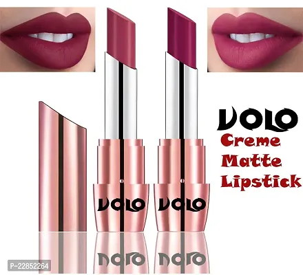Volo Perfect Creamy with Matte Lipsticks Combo, Lip Gifts to love (Rose Pink, Magenta)
