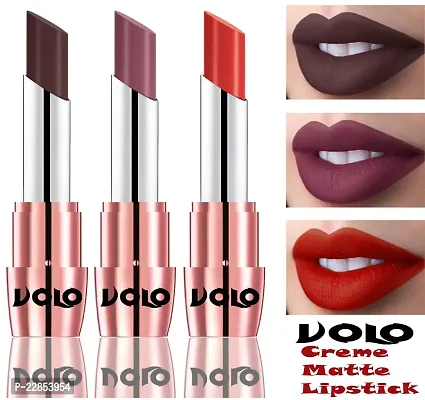 Volo Perfect Creamy with Matte Lipsticks Combo, Lip Gifts to love(Chocolate, Plum, Orange)