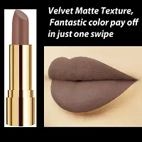 Rythmx Professional Timeless 4 Colors Collection Velvet Touch Matte Lipstick Long Stay on Lips(Orange, Reddish Maroon, Brown, Dark Pink)-thumb3