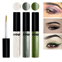 Volo WATERPROOF GLITTER EYE LINER (White, Entick Silver, Olive Green)-thumb1