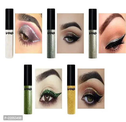 Volo WATERPROOF GLITTER EYE LINER (White, Olive Green, Light Golden)-thumb3