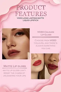 VOZO Velvety Smooth Matte Liquid Lipstick - Non-Drying  Lightweight (Maroon, Magenta, Purplish Wine, Passion Magenta) 16ml-thumb4