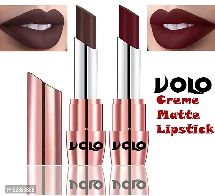 Volo Perfect Creamy with Matte Lipsticks Combo, Lip Gifts to love (Chocolate, Maroon)-thumb0