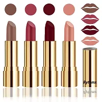 Rythmx Professional Timeless 4 Colors Collection Velvet Touch Matte Lipstick Long Stay on Lips(Brown, Dark Pink, Maroon, Passion Peach)-thumb1