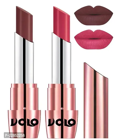 Volo Perfect Creamy with Matte Lipsticks Combo, Lip Gifts to love (Coffee, Pink)