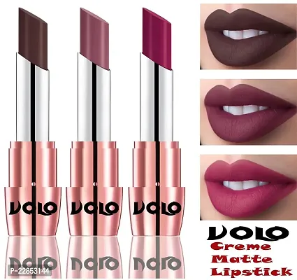 Volo Perfect Creamy with Matte Lipsticks Combo, Lip Gifts to love(Chocolate, Plum, Magenta)