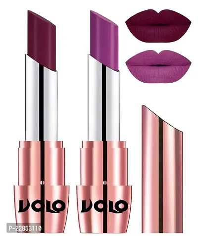 Volo Perfect Creamy with Matte Lipsticks Combo, Lip Gifts to love (Wine, Purple)-thumb0