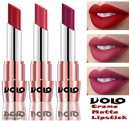 Volo Perfect Creamy with Matte Lipsticks Combo, Lip Gifts to love(Tomato Red, Pink, Magenta)