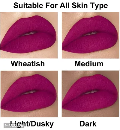 EOD? Soft Matte Kiss Proof Vegan Made in India Liquid Lipstick Long Wearing Set of 2 Lip Gloss(Purple, Blood Red)-thumb5