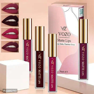VOZO Bold and Beautiful Matte Liquid Lipstick - Intense Color Payoff (Dark Magenta, Wine, Magenta, Purplish Wine) 16ml