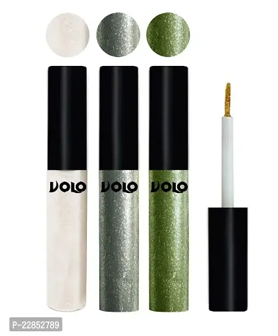 Volo WATERPROOF GLITTER EYE LINER (White, Entick Silver, Olive Green)-thumb0