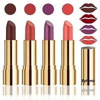 Rythmx Professional Timeless 4 Colors Collection Velvet Touch Matte Lipstick Long Stay on Lips(Chocolate Brown, Dark Peach, Light Purple, Peach)-thumb1