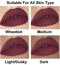 EOD? Soft Matte Kiss Proof Vegan Made in India Liquid Lipstick Long Wearing Set of 2 Lip Gloss(Purple Nude, Blood Red)-thumb4