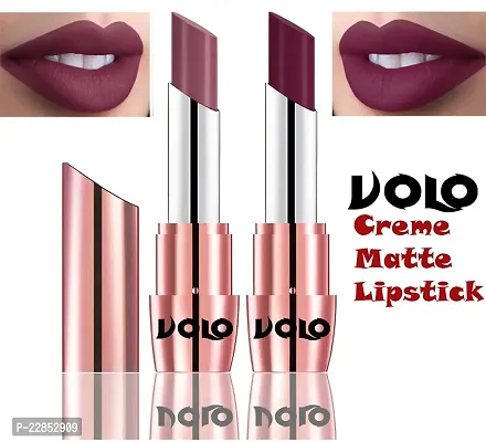 Volo Perfect Creamy with Matte Lipsticks Combo, Lip Gifts to love (Plum, Wine)