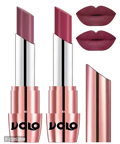 Volo Perfect Creamy with Matte Lipsticks Combo, Lip Gifts to love (Plum, Rose Pink)