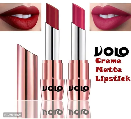 Volo Perfect Creamy with Matte Lipsticks Combo, Lip Gifts to love (Red, Passion Pink)
