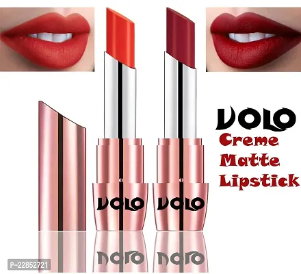 Volo Perfect Creamy with Matte Lipsticks Combo, Lip Gifts to love (Coral, Red)-thumb0