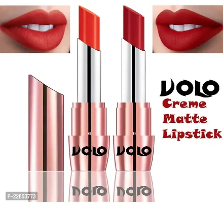 Volo Perfect Creamy with Matte Lipsticks Combo, Lip Gifts to love (Coral, Tomato Red)-thumb0