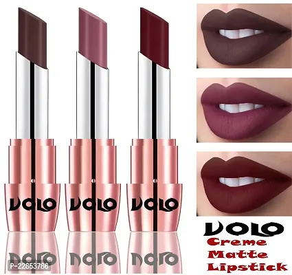 Volo Perfect Creamy with Matte Lipsticks Combo, Lip Gifts to love(Chocolate, Plum, Maroon)-thumb0