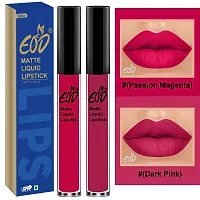 EOD? Elite Collection Long Lasting Waterproof 100% Vegan Made in India Matte Liquid Lipstick Combo of 2 Lip Gloss(Passion Magenta, Dark Pink)-thumb1